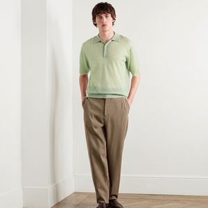Chemise Homme Personnalisée en Coton Tricoté Vert Clair à Manches Courtes, Couleur Unie, Style Décontracté, Respirante, Coupe Classique, 180g, Logo Avant - Product Image 1