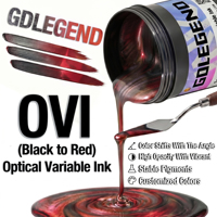 Solvant optique interferométrique à base de solvant pour la sécurité anti-contrefaçon OVI-F15 noir-rouge, pour impression multi-couleurs