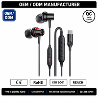 Écouteurs ANC Type-C, écouteurs USB-C, suppression active du bruit, écouteurs filaires avec micro, interrupteur de volume, étanches IPX5, Apt-X HD, privés