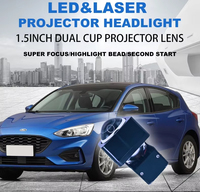 IDISON J7 Mini projecteur bi-LED 1,6 pouce, lentille de projecteur 12V, phare LED matriciel 40W 48W, lumière de modification automobile super lumineuse