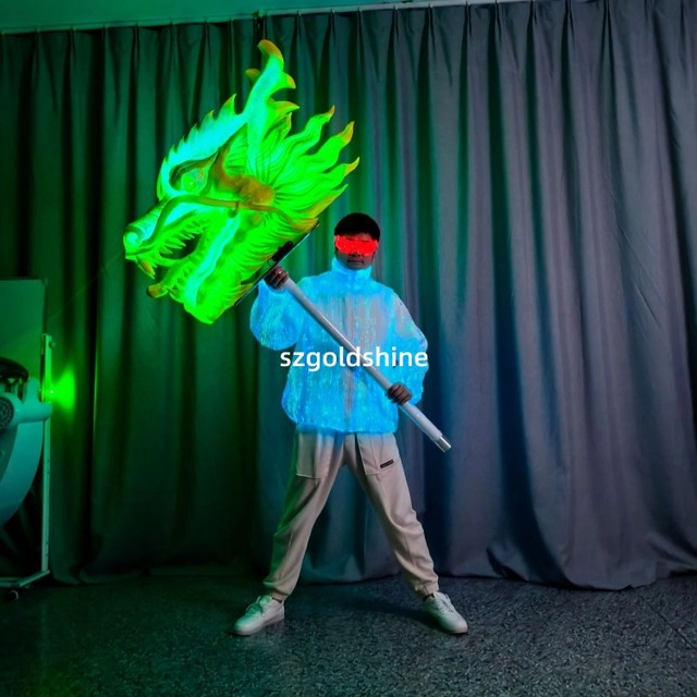 LED Luminous Dragon Costume for Halloween Fluorescent Performance Laser Dance Party Decorations Suit