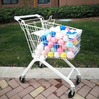 Chariot de courses miniature en métal chromé durable pour enfants, design personnalisé, idéal pour les supermarchés et les magasins.