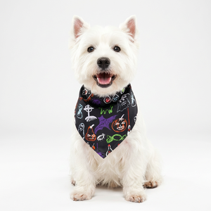 בנדנה לכלב עם הדפס ליל כל הקדושים, הדפס מותאם אישית עם לוגו, בנדנה משולשת לכלב - Product Image 5