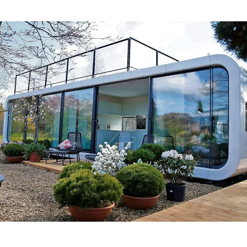 Movable 40ft prefab houses shipping container prefabricated modular home outdoor office pod