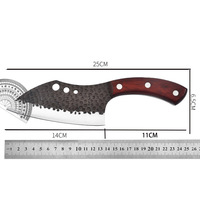 5CR15 Hand Forged Boning Knife Hammer Texture Blade Sharp Meat Cutting Knife Solid Wood Handle Kitchen Butcher Deboning Knife