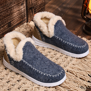 Zapatos de algodón cálidos de Invierno para mujer, suaves y cómodos, planos, con forro polar, gruesos, cálidos, de algodón para mujer - Product Image 1