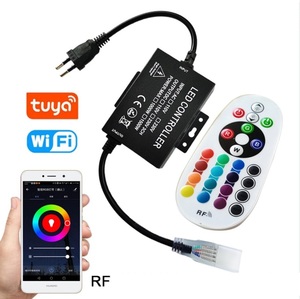 110V220V alto voltaje Tuya <span class=keywords><strong>WiFi</strong></span> <span class=keywords><strong>Smart</strong></span> Alexa Voice RGB tira de luz controlador de enchufe - Product Image 1