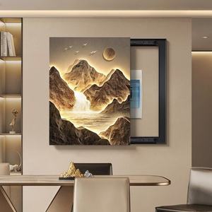 Peinture murale abstraite moderne en porcelaine cristalline de haute qualité, concept Montagne Lune personnalisé, pour la décoration de la maison et du bureau - Product Image 2