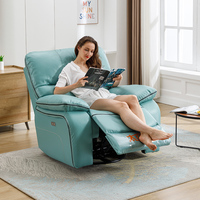 Fauteuil inclinable pivotant en cuir vert personnalisé pour salon à vendre