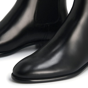 2022 negro marrón PU cuero Chelsea botines planos punta redonda botines mujeres botas cortas zapatos de talla grande - Product Image 3