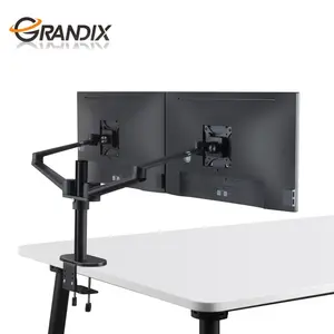 Full Articulation Height Adjustable Desk Clamp Dual Monitor Desk Mount Stand 2 Monitor Stand