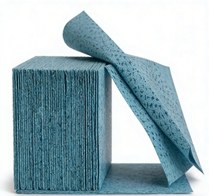 Blaue Wischtücher mit Hühnerfüße-Muster |   Vorgeschnittene Industrielle Reinigungstücher für Öl- und Präzisionsflächenreinigung - Product Image 1