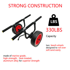 Remorque universelle robuste <span class=keywords><strong>pour</strong></span> <span class=keywords><strong>kayak</strong></span>, largeur réglable 6,3"-18,7", roues anti-crevaison de 12 pouces, capacité de 450 lb, matériau EVA, <span class=keywords><strong>pour</strong></span> lacs - Product Image 6