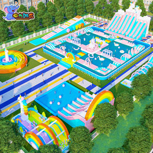 Parc aquatique gonflable sur mesure, château gonflable avec toboggan, parcours d'obstacles électrique extérieur - Product Image 1