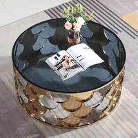 Meubles de maison modernes Table en marbre pour le thé et la télévision Table basse en acier inoxydable Salon en verre Salle à manger Villa Cuisine d'extérieur Utilisation dans la salle de sport
