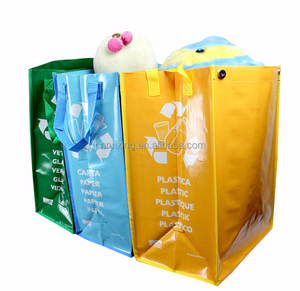 Personalizado reciclar <span class=keywords><strong>tres</strong></span> piezas plegable pp laminación tejido bolsa de basura - Product Image 1