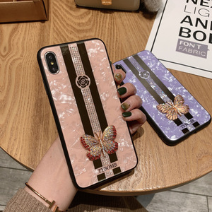 Custodia per telefono con diamanti di lusso a farfalla per <span class=keywords><strong>iPhone</strong></span> 11 12 13 14 15 Pro X XS Max <span class=keywords><strong>XR</strong></span> 7 8 6S Plus <span class=keywords><strong>Cover</strong></span> posteriore - Product Image 2