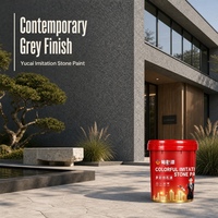 Revêtement liquide imperméable anti-âge effet pierre colorée, résistant à la décoloration, fini mat pour peinture acrylique d'émulsion pour façades