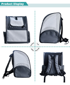 กระเป๋าเป้สะพายหลังสำหรับแมวแบบโปร่งใส ระบายอากาศได้ดี พร้อมช่องใส่ของสองช่อง เหมาะสำหรับการเดินทางและเดินป่า - Product Image 3