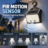 Lampe murale solaire LED pour abri de jardin, étanche IP65 avec détecteur de mouvement pour camping-car, serre, cabane et stockage