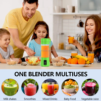 Draagbare Usb Elektrische 380Ml Juicer Blender 6-blade Mini Smoothie Mixer Shakes Vruchten Draadloze Oplaadbare Voor Auto Hotel Buiten