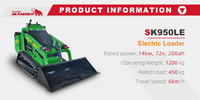Minipala Cingolata Elettrica VICTORY CE SK950LE con Capacità di 400KG, Caricatore Frontale, Attrezzature per Cambio, Batteria al Litio ad Alta Capacità
