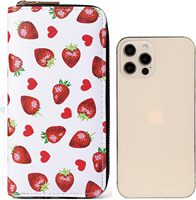 Dompet Wanita Fashion Terlaris, Panjang, Kapasitas Besar, 2 Resleting, PU Mutiara Buah Putih, Tempat Kartu Kredit, Merek Terkenal