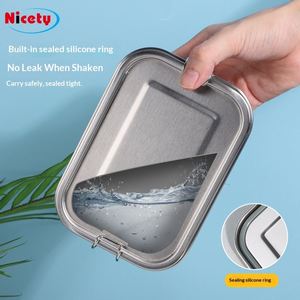 Sealed Food Grade Portable Outdoor Picnic Storage <b>Box</b> BPA FREE 304 Stainless Steel Children's Student <b>Lunch</b> <b>Box</b> - Product Image 4
