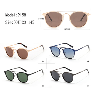 <b>Round</b> <b>Sunglasses</b> Full Rim Metal <b>Frame</b> Gradient Lenses 100% UV Protection Unisex Adult Sun Protection - Product Image 3