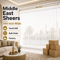 Voilages de style moyen-oriental, largeur 144 pouces, commande en gros, fabricant pour l'Arabie Saoudite et les Émirats Arabes Unis, usine de vente en gros