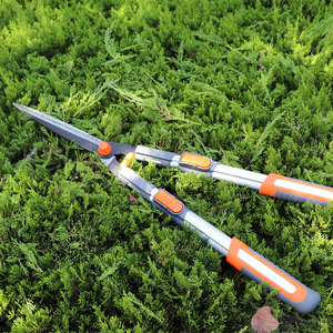 Tijeras para setos de acero al carbono con dientes de sierra telescópicas de 68-86 cm, mango de plástico naranja, para cortar arbustos, ramas y malas hierbas manualmente. - Product Image 4