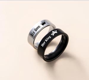 Bracelet en acier inoxydable pour homme Fancy Day avec couronnes gravées «King» <span class=keywords><strong>et</strong></span> «Queen» Charm élégant en silice pour les couples - Product Image 5