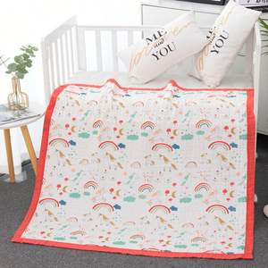 110*110 cm Normal Density 100% Wrap Cover Infant 6 Layers Cotton Printed Gauze <b>Baby</b> <b>Muslin</b> Swaddle Blankets - Product Image 1