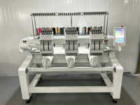 Machine à broder professionnelle, machine à broder commerciale, 3 têtes, 12 aiguilles pour logo sur t-shirt