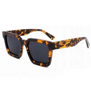 Gafas de Sol Polarizadas con Marco Grueso Negro Leopardo, Logotipo Personalizado al por Mayor, Protección UV400, Marco Grande Cuadrado de Acetato para Hombre y Mujer - Product Image 5