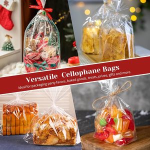 Bolsas de Regalo Transparentes de OPP de 4 Pulgadas con Fondo Plano y Refuerzo, Duraderas y Modernas, Paquete de 50 Unidades con Cierres de Alambre para Fiestas - Product Image 6