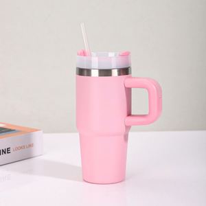 <b>Kids</b> 14oz Stainless Steel Beverage Tumbler with Straw Handle Vacuum Insulated Portable Travel Cup - Product Image 2