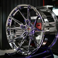Juego de 1 Llanta de Aluminio Forjado R2 de 18, 19, 20, 21 y 22 Pulgadas, Diseño Cóncavo Triple Cromado, 5x114.3, 5x120, 5x112, para BMW, Audi, Benz, Mustang