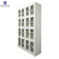 Gabinete de Almacenamiento de Laboratorio Farmacéutico de Acero de Múltiples Niveles, Gabinete para Utensilios y Cristalería, para Universidad, Escuela Secundaria, Química