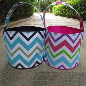 Paniers de Pâques décoratifs recyclés bleus et roses de grande capacité pour la chasse aux œufs - Product Image 5