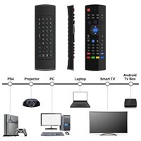 Télécommande Air Mouse MX3 2.4G, mini clavier en silicone sans fil RF compatible avec les boîtiers TV, PC, usage domestique