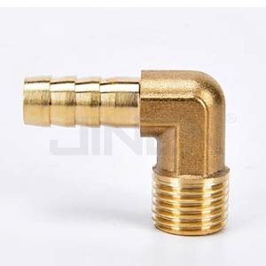 JIN Brass 90 Degree Elbow Fitting External <b>Thread</b> <b>Insertion</b> Tube Connector For Air Water Oil Pneumatic Systems - Product Image 1
