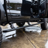 Marchepieds latéraux électriques rétractables automatiques en alliage d'aluminium de luxe 15-26 pour HILUX REVO, marchepieds électriques à double moteur avec LED