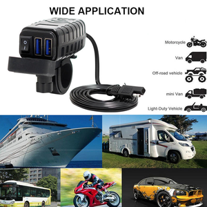 12V Xe đạp điện xe máy <span class=keywords><strong>USB</strong></span> sạc điện thoại sạc nhanh 5V 2.1A Điện thoại di động cổng <span class=keywords><strong>USB</strong></span> ổ cắm thuốc lá 12-24V sạc xe hơi - Product Image 6