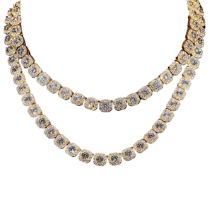 <span class=keywords><strong>Cadena</strong></span> de tenis cuadrada de plata de ley 925 maciza con moissanita VVS, estilo bling, para hombre y mujer, ideal para fiestas, joyería fina hip hop. - Product Image 1