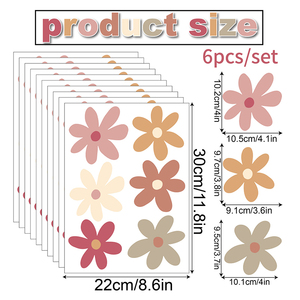 6PCS/Set <strong>Daisy</strong> <strong>Wall</strong> <strong>Stickers</strong> Boho Groovy Floral Large <strong>Wall</strong> <strong>Stickers</strong> Waterproof Bedroom Nursery Living Room Decor <strong>Wall</strong> <strong>Stickers</strong> - Product Image 2