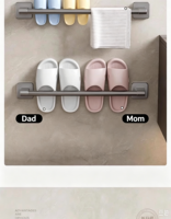 Support de rangement mural sans perçage pour salle de bain, séchoir à chaussons, organisateur de chaussures domestique pour salle de bain
