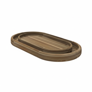 Plateau ovale avec bord épais, lot de 2, grand plateau + petit plateau - Product Image 1