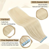 Extensions de cheveux malaisiennes à clipser, blond cassé mélangé, 18 pouces, 50g, 20 pièces, double trame machine, cheveux Remy lisses invisibles