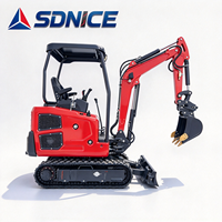 Mini Excavator Crawler 0.06m³ Bucket 18.4kW Diesel 1050mm Narrow Track untuk Konstruksi, Penggalian Parit, Lansekap, Harga Pabrik